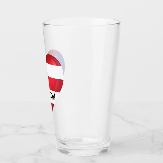 Puerto Rico Flag Heart Cutout Glas (Links)