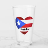 Puerto Rico Flag Heart Cutout Glas (Voorkant)