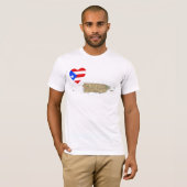 Puerto Rico Flag Heart en Map T-Shirt (Voorkant volledig)