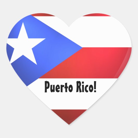Puerto Rico Flag Heart Hart Sticker (Voorkant)