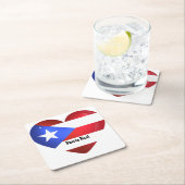 Puerto Rico Flag Heart Kartonnen Onderzetters (Insitu)