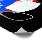 Puerto Rico Flag Heart Nurse 4 juli Poster (Hoek)