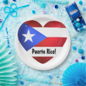 Puerto Rico Flag Heart Papieren Bordje (Feest)