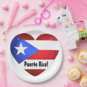 Puerto Rico Flag Heart Papieren Bordje (Feest)