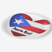 Puerto Rico Flag Heart Papieren Bordje (Gekanteld)