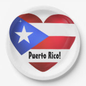 Puerto Rico Flag Heart Papieren Bordje (Voorkant)