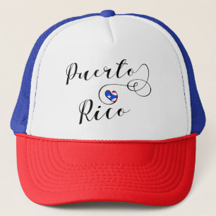 Puerto Rico Flag Heart, Puerto Ricaan Trucker Pet