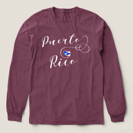 Puerto Rico Flag Heart, Puerto Ricaans design Tri-Blend Shirt (Voorkant)