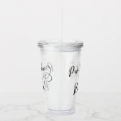 Puerto Rico Flag Heart Script, Puerto Ricaanse vla Acryl Drinkbeker (Rechts)