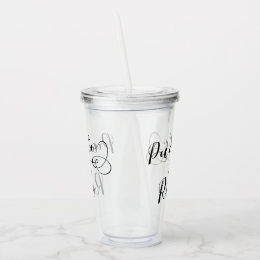 Puerto Rico Flag Heart Script, Puerto Ricaanse vla Acryl Drinkbeker (Links)