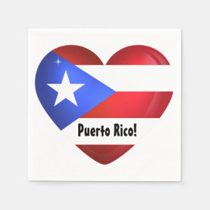 Puerto Rico Flag Heart Servet