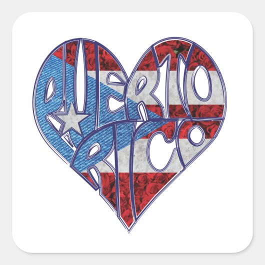 Puerto Rico Flag Heart Sticker (Voorkant)