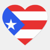 Puerto Rico Flag Heart Sticker (Voorkant)