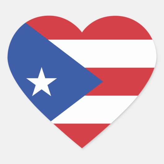 Puerto Rico Flag Heart Sticker (Voorkant)