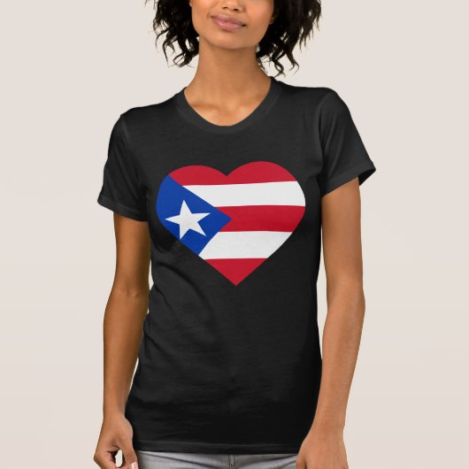 Puerto Rico Flag Heart T-shirt (Voorkant)