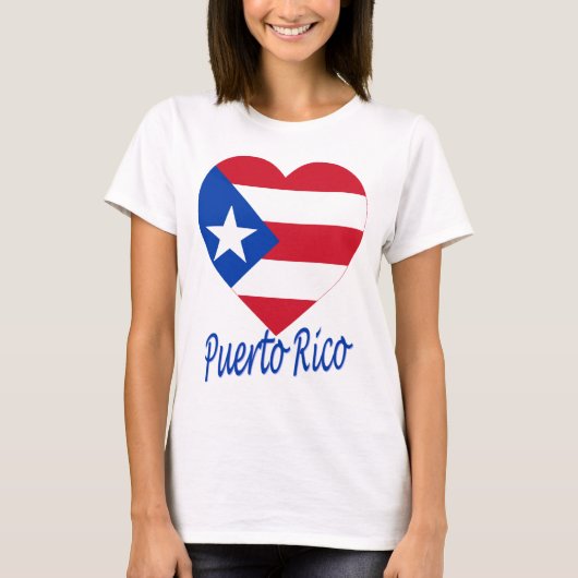Puerto Rico Flag Heart T-shirt (Voorkant)