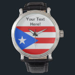 Puerto Rico Flag Horloge<br><div class="desc">Ik hoop dat de manier waarop ik dit onder de aandacht heb gebracht uw vlag eer aandoet! Ik hou van de manier waarop dit eruit ziet. Voel u vrij dit aan te passen aan uw behoeften! Bedankt om langs te stoppen en een prachtige dag te hebben!</div>