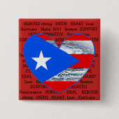 Puerto Rico Flag Hurricane Maria 2017 Button (Voorkant)