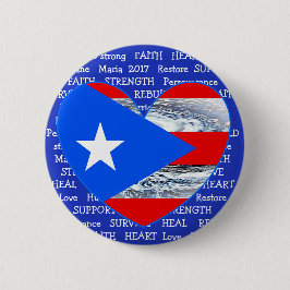 Puerto Rico Flag Hurricane Maria 2017 Button