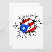 Puerto Rico Flag Invitation Kaart (Voorkant / Achterkant)