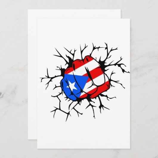 Puerto Rico Flag Invitation Kaart (Voorkant / Achterkant)