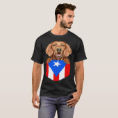 Puerto Rico Flag Irish Setter Dog In Pocket T-shirt (Voorkant volledig)