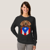 Puerto Rico Flag Irish Setter Dog In Pocket T-shirt (Voorkant volledig)
