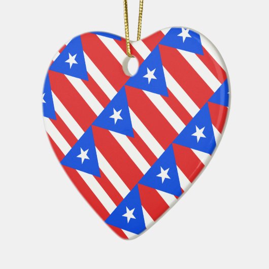 Puerto Rico Flag Keramisch Ornament (Links)