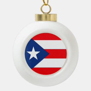 Puerto Rico Flag Keramische Bal Ornament