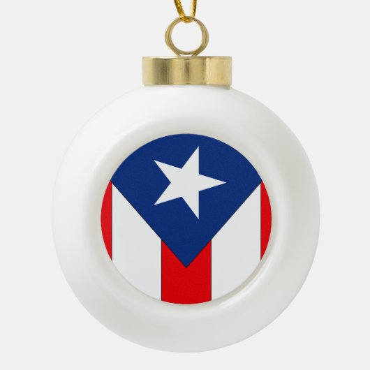 Puerto Rico Flag Keramische Bal Ornament (Voorkant)