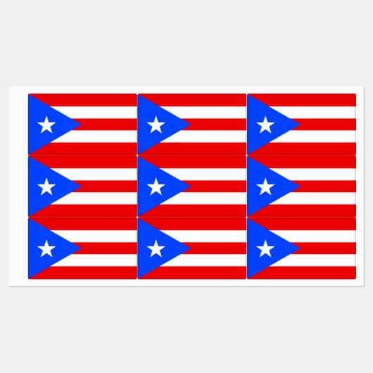 Puerto Rico Flag Labels (Vel)