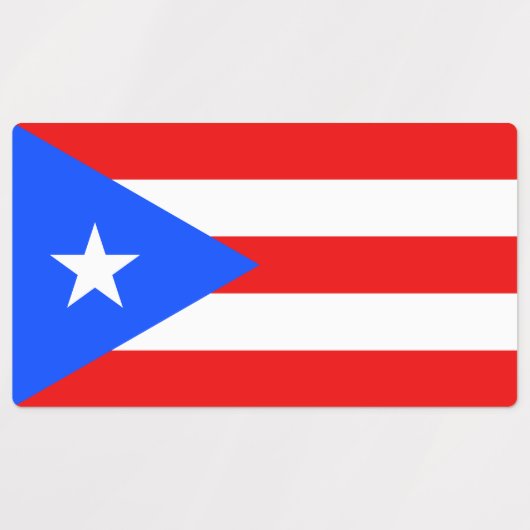 Puerto Rico Flag Labels (Design 1)