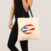 Puerto Rico Flag Lips Tote Bag (Voorkant (product))