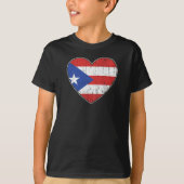 Puerto Rico Flag Love Heart Puertorican T-shirt (Voorkant)