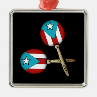 Puerto Rico Flag Maracas Metalen Ornament