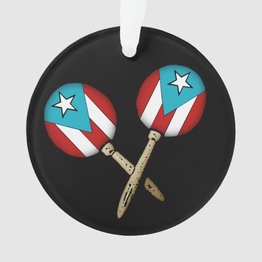 Puerto Rico Flag Maracas Ornament (voorkant)