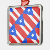 Puerto Rico Flag Metalen Ornament (Links)