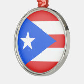 Puerto Rico Flag Metalen Ornament (Links)