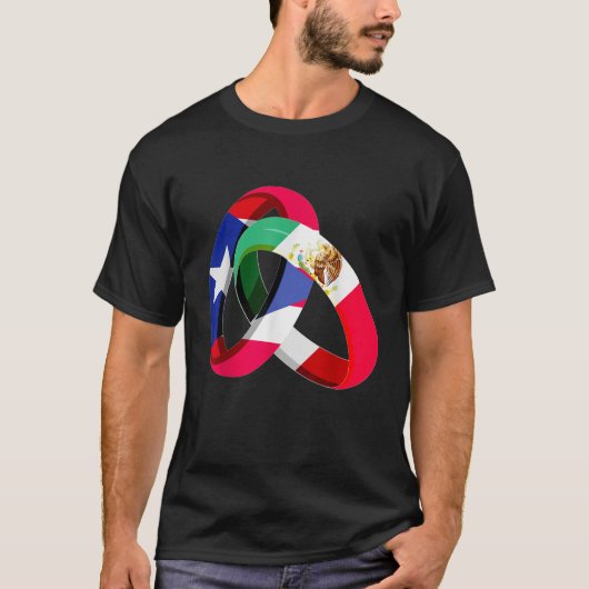 Puerto Rico Flag Mexico Groene huwelijkshuwelijk T-shirt (Voorkant)