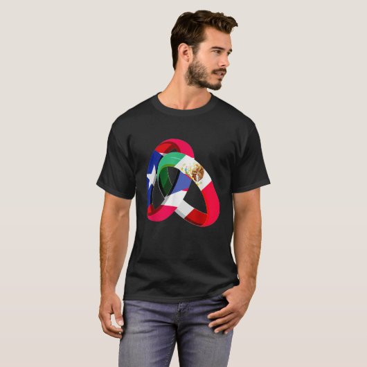 Puerto Rico Flag Mexico Groene huwelijkshuwelijk T-shirt (Voorkant volledig)