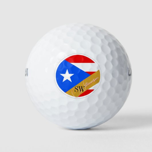 Puerto Rico Flag, Monogrammed Willson Ultra Golfballen (Voorkant)