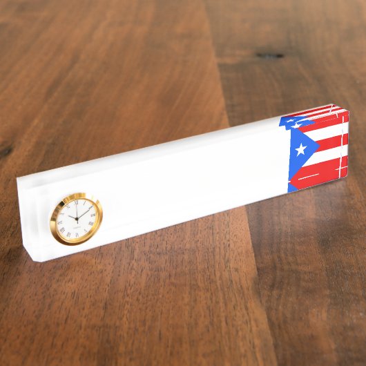 Puerto Rico Flag Naambordje (Zijkant)