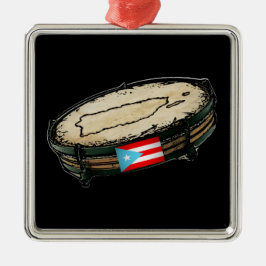 Puerto Rico Flag Pandera Metalen Ornament