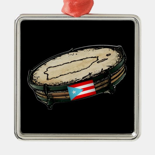 Puerto Rico Flag Pandera Metalen Ornament (Voorkant)