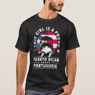 Puerto Rico Flag Portugal Groene vrouwelijke pride T-shirt