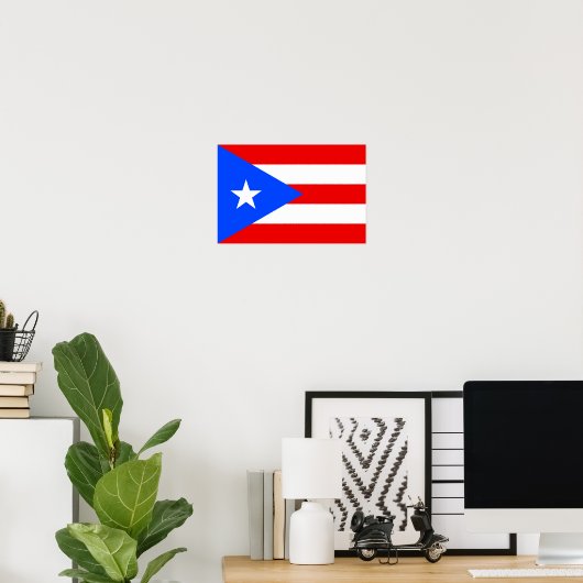 Puerto Rico Flag Poster (Thuiskantoor)