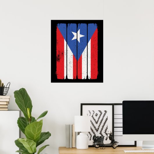 Puerto Rico Flag Poster (Thuiskantoor)