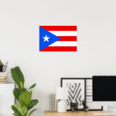 Puerto Rico Flag Poster (Thuiskantoor)