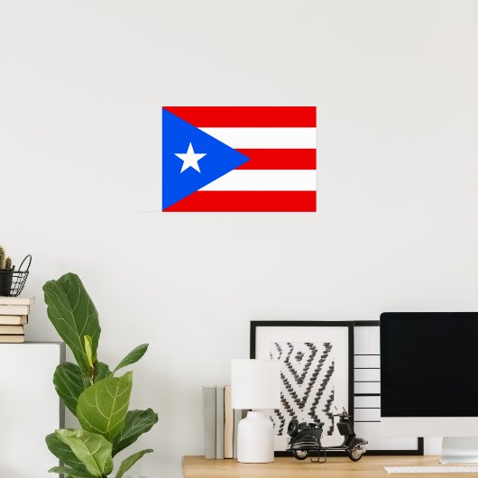 Puerto Rico Flag Poster (Thuiskantoor)