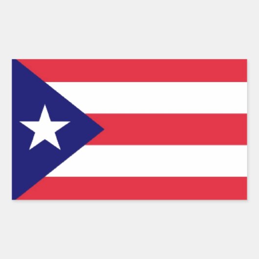 Puerto Rico Flag Rechthoekige Sticker (Voorkant)